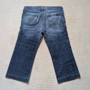7 For All Mankind Dojo Cropped Jeans Women's 30 Blue shades 7 Pockets stitching